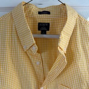 Like New! J Crew yellow gingham button down shirt!